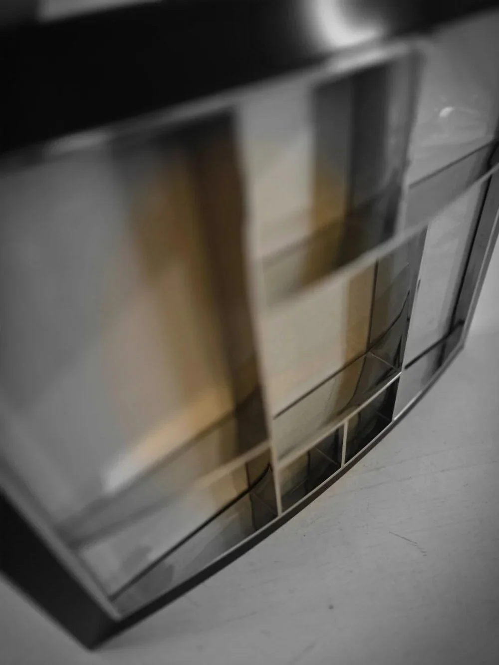 Curved Shelf Multi Photo Frame 13.75 X 10.75 Black and Silver NWOT